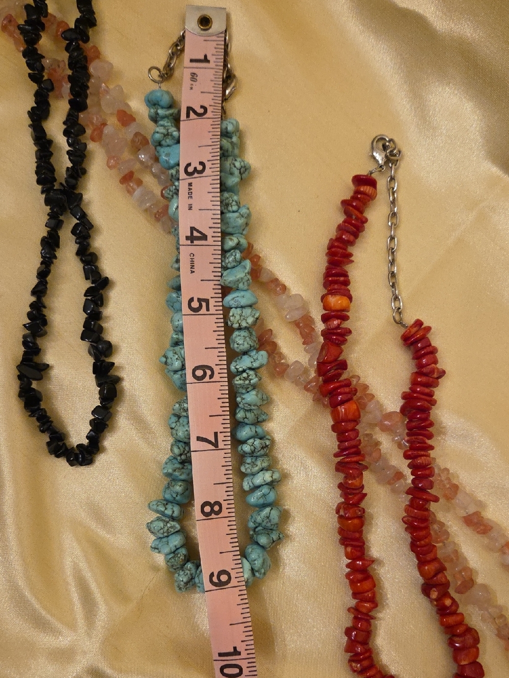 Four Gemstone Necklaces And 2 Pair Of Earrings. - Picture 3 of 5